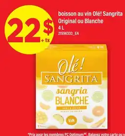 Maxi BOISSON AU VIN OLÉ! SANGRITA ORIGINAL OU BLANCHE offer