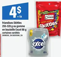 Maxi FRIANDISES SKITTLES, 255-320 G OU GOMME EN BOUTEILLE EXCEL, 88 G offer