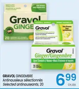 Uniprix GRAVOL GINGEMBRE Antinauséeux sélectionnés/Selected antinauseants offer