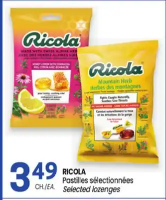 Uniprix RICOLA Pastilles sélectionnées/Selected lozenges offer