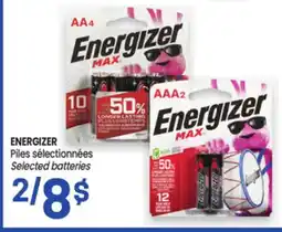 Uniprix ENERGIZER Piles sélectionnées/ Selected batteries offer