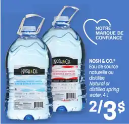 Uniprix NOSH & CO Eau de source naturelle ou distillée/Natural or distilled spring water offer