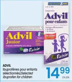 Uniprix ADVIL Ibuprofènes pour enfants sélectionnés/ibuprofen for children offer
