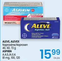 Uniprix ALEVE, ALEVEX Naproxène/Naproxen, ASPRIN A.A.S./A.S.A offer