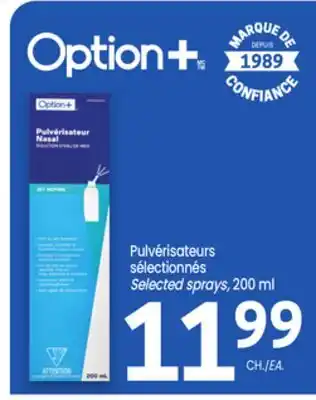 Uniprix Option+ Pulvérisateurs sélectionnés /Selected sprays offer