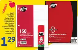 Uniprix HILROY Spiral notebook 150 pages, Exercise books, 4's, Glue stick offer