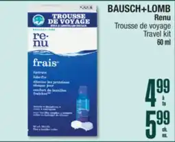 Jean Coutu BAUSCH+LOMB Renu Travel kit offer