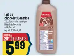 Marché Adonis LAIT AU CHOCOLAT BEATRICE | BEATRICE CHOCOLATE MILK DEPOSIT offer