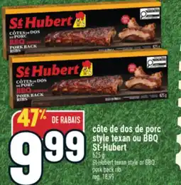 Marché Adonis CÔTE DE DOS DE PORC STYLE TEXAN OU BBQ ST-HUBERT | ST-HUBERT TEXAN STYLE OR BBQ PORK BACK RIB offer