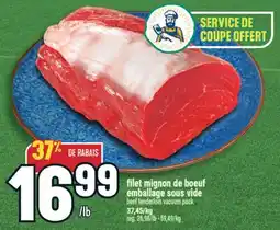 Marché Adonis FILET MIGNON DE BOEUF EMBALLAGE SOUS VIDE | BEEF TENDERLOIN VACUUM PACK offer