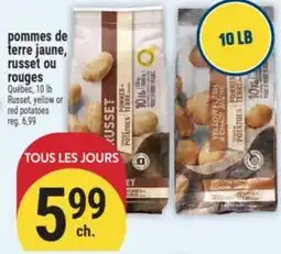 Marché Adonis POMMES DE TERRE JAUNE, RUSSET OU ROUGES | RUSSET, YELLOW OR RED POTATOES offer