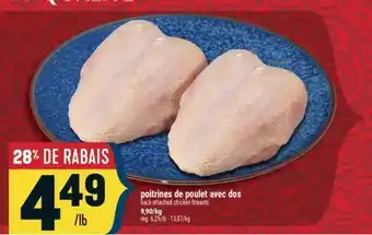 Marché Adonis POITRINES DE POULET AVEC DOS | BACK ATTACHED CHICKEN BREASTS offer
