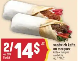 Marché Adonis SANDWICH KAFTA OU MERGUEZ | KAFTA OR MERGUEZ SANDWICH offer