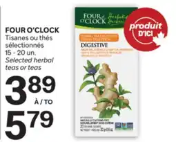 Brunet FOUR O'CLOCK Tisanes ou thés sélectionnés offer