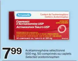 Brunet Acétaminophène sélectionné 500 mg, 50 comprimés ou caplets offer