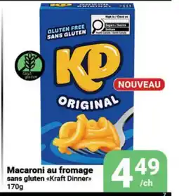 Pasquier Macaroni au fromage sans gluten Kraft Dinner offer