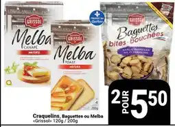 Pasquier Craquelins, Baguettes ou Melba Grissol offer