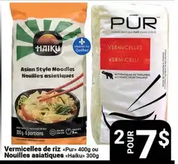 Pasquier Vermicelles de riz Pur 400 g ou Nouilles asiatiques Haiku 300 g offer