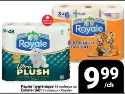 Pasquier Papier hygiénique 16 rouleaux ou Essuie-tout 3 rouleaux Royale offer