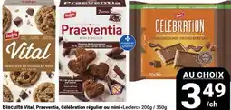 Pasquier Biscuits Vital, Praeventia, Célébration régulier ou mini Leclerc offer