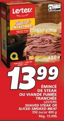 IGA LESTERS SHAVED STEAK OR SLICED SMOKED MEAT offer