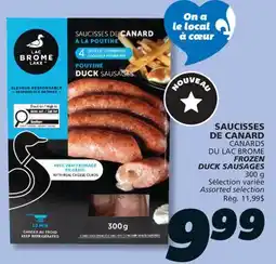 IGA CANARDS DU LAC BROME FROZEN DUCK SAUSAGES offer