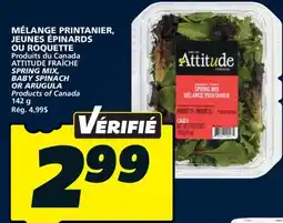 IGA ATTITUDE FRAÎCHE SPRING MIX, BABY SPINACH OR ARUGULA offer