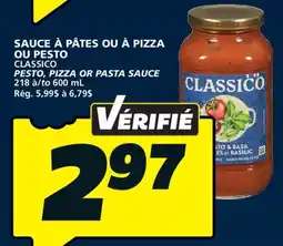 IGA CLASSICO PESTO, PIZZA OR PASTA SAUCE offer