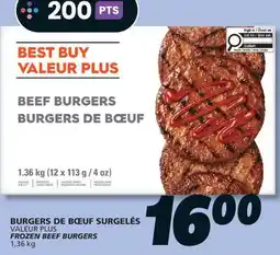 IGA VALEUR PLUS FROZEN BEEF BURGERS offer