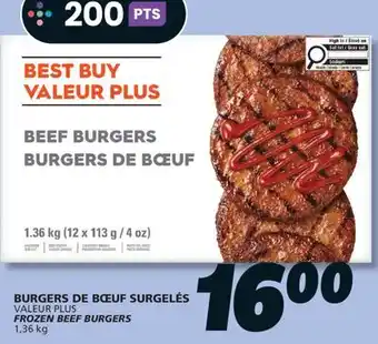 IGA VALEUR PLUS FROZEN BEEF BURGERS offer