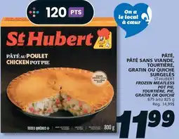 IGA ST-HUBERT FROZEN MEATLESS POT PIE, TOURTIÈRE, PIE, GRATIN OR QUICHE offer