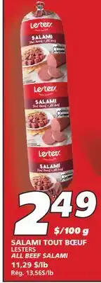 IGA LESTERS ALL BEEF SALAMI offer
