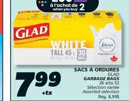 IGA GLAD GARBAGE BAGS offer