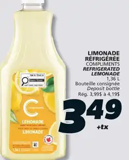 IGA COMPLIMENTS REFRIGERATED LEMONADE offer