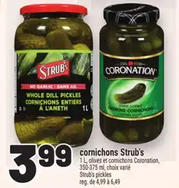 Metro CORNICHONS STRUB'S | STRUB'S PICKLES offer