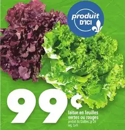 Marche Ami laitue en feuilles vertes ou rouges offer