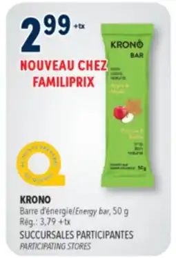 Familiprix KRONO, Energy bar offer
