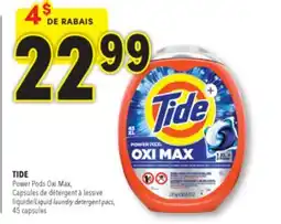 Familiprix TIDE, Power Pods Oxi Max, Liquid laundry detergent pacs, 45 capsules offer