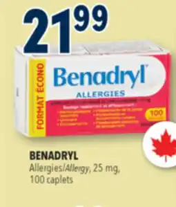 Familiprix BENADRYL, Allergy, 25 mg, 100 caplets offer
