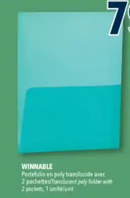 Familiprix WINNABLE, Translucent poly folder with 2 pockets, 1 units offer