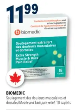 Familiprix Biomedic extra strength muscle & back pain relief caplets 18un offer