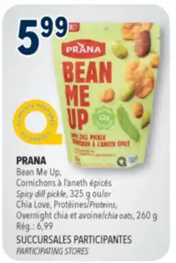 Familiprix Prana Bean Me Up flavoured bean and nut mix spicy dill pickle offer