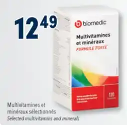Familiprix BIOMEDIC, Selected multivitamins and minerals offer