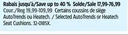 Canadian Tire Selected AutoTrends or Heatech Seat Cushions offer