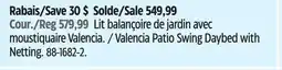 Canadian Tire Valencia Patio Swing Daybed with Netting offer
