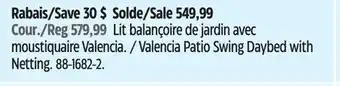 Canadian Tire Valencia Patio Swing Daybed with Netting offer