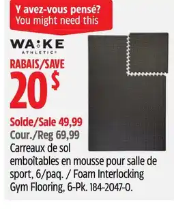 Canadian Tire Foam Interlocking Gym Flooring, 6-Pk offer