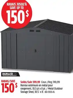 Canadian Tire Duramax Metal Outdoor Storage Shed offer