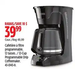 Canadian Tire Black + Decker Programmable Drip Coffeemaker offer