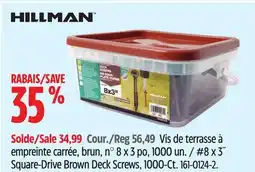 Canadian Tire Hillman #8 x 3˝ Square-Drive Brown Deck Screws, 1000-Ct offer